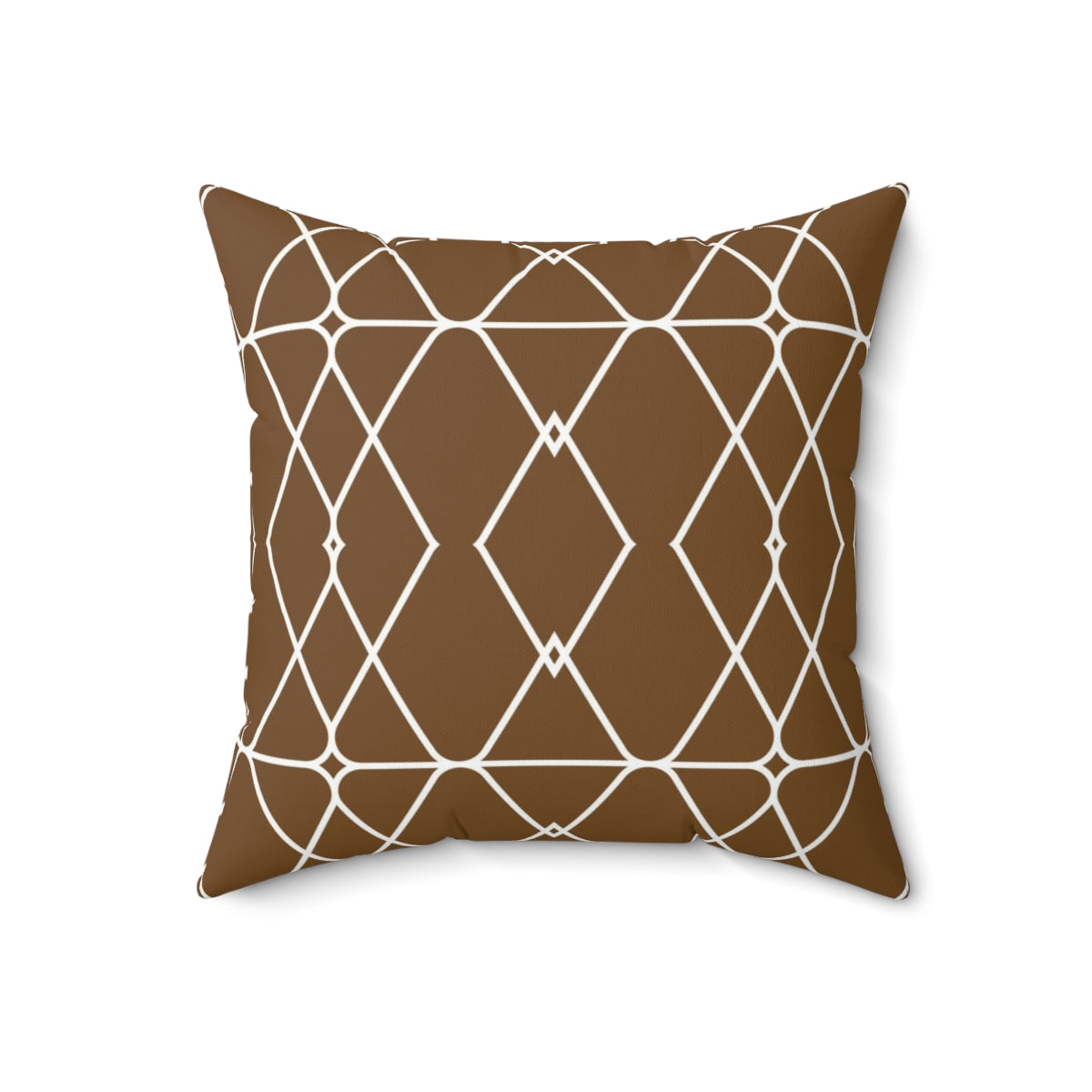 Bria Katherine Brown and White Geometric Square Pillow