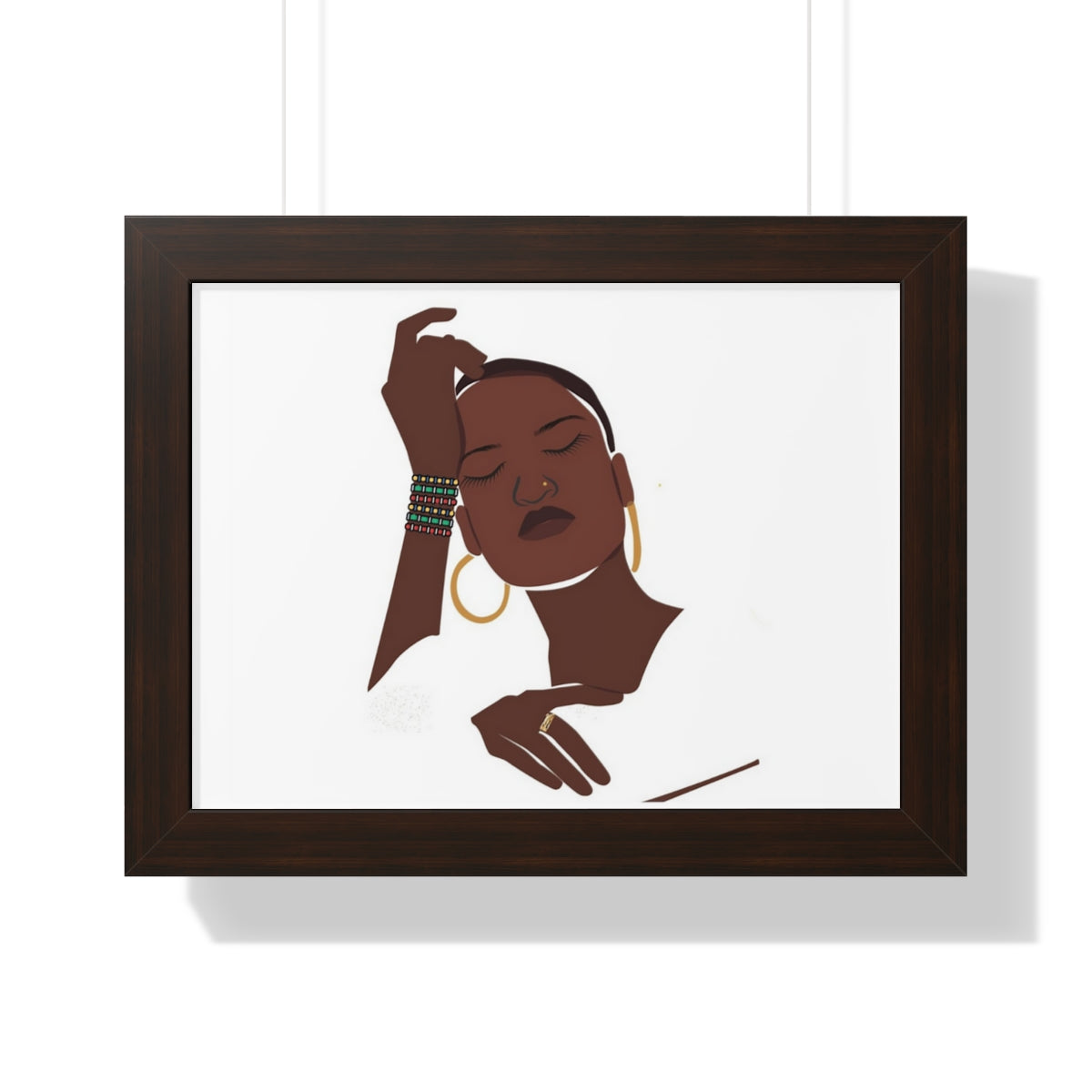 Bria Katherine Black Woman Print Framed Horizontal Poster