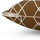 Bria Katherine Brown and White Geometric Square Pillow