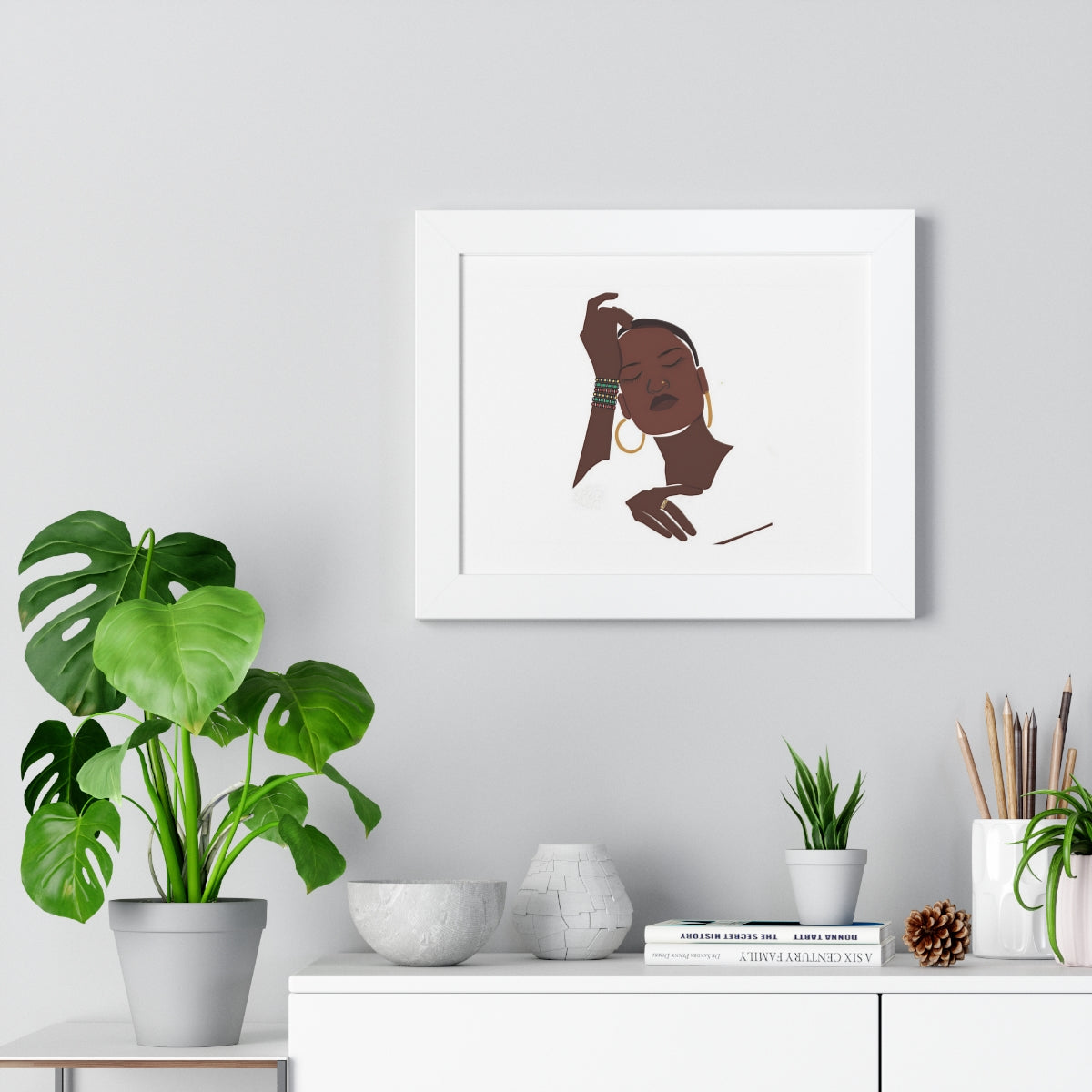 Bria Katherine Black Woman Print Framed Horizontal Poster