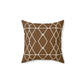 Bria Katherine Brown and White Geometric Square Pillow