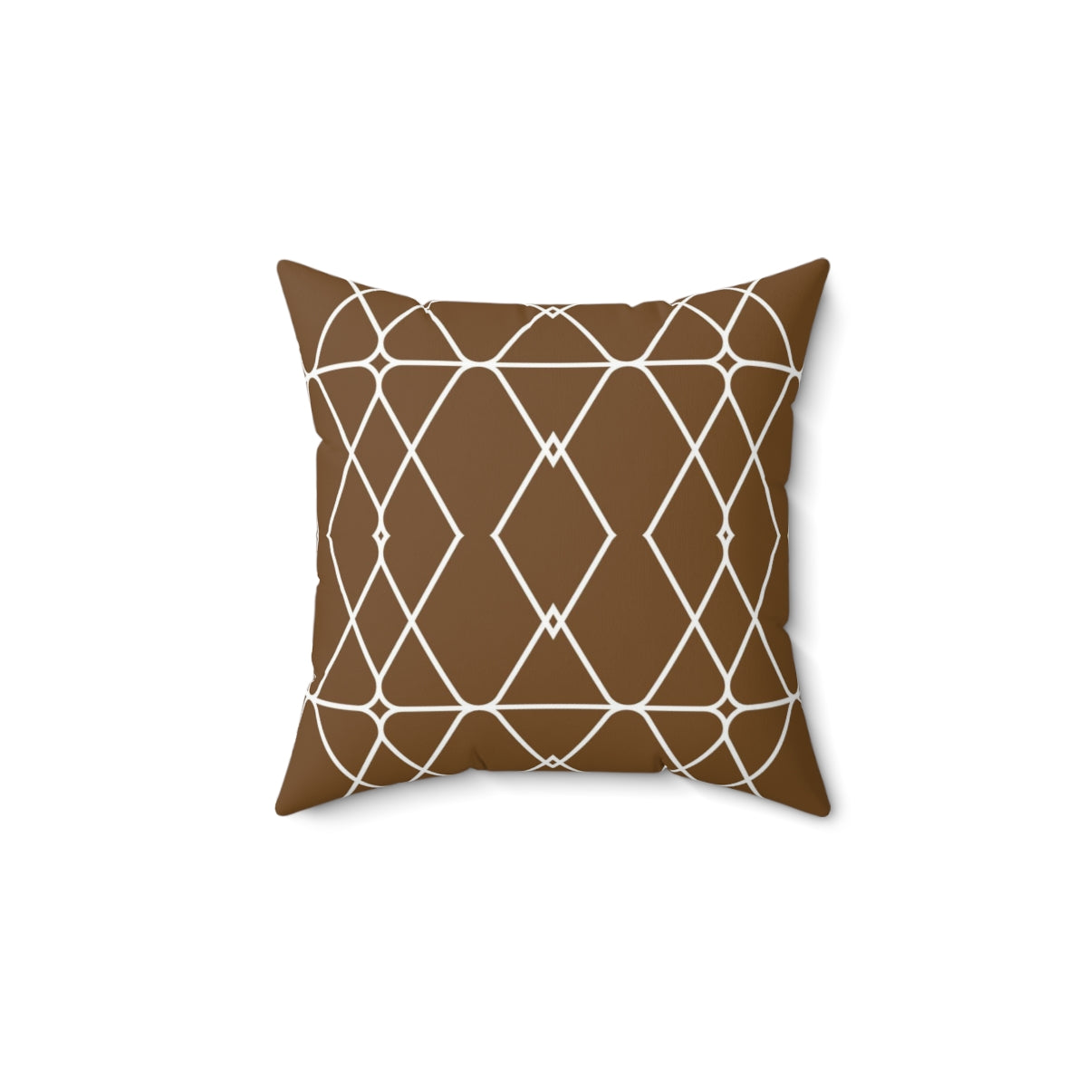 Bria Katherine Brown and White Geometric Square Pillow