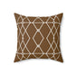 Bria Katherine Brown and White Geometric Square Pillow