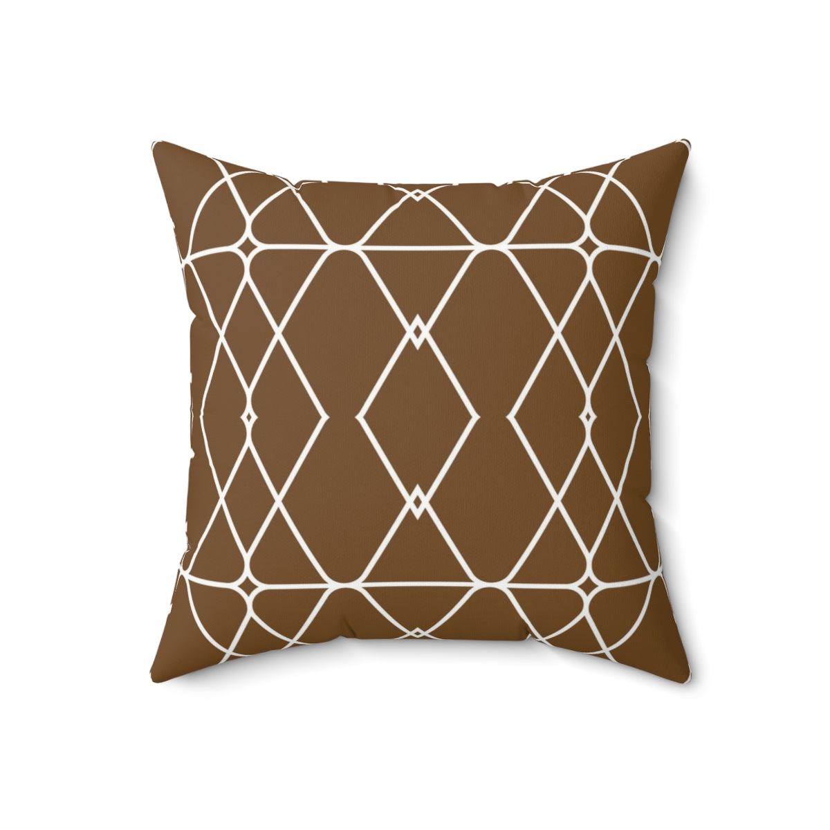 Bria Katherine Brown and White Geometric Square Pillow