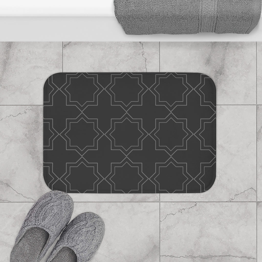 Bria Katherine Black Decorative Print Bath Mat