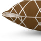 Bria Katherine Brown and White Geometric Square Pillow
