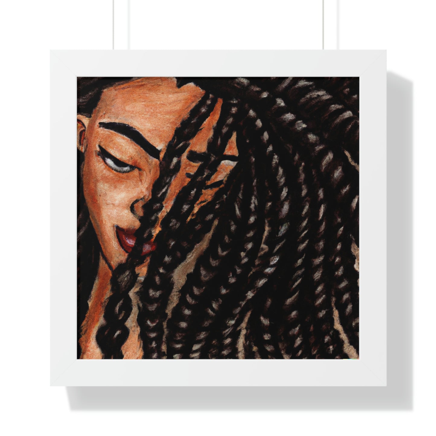 Black Woman with Braids AI Generated Art
