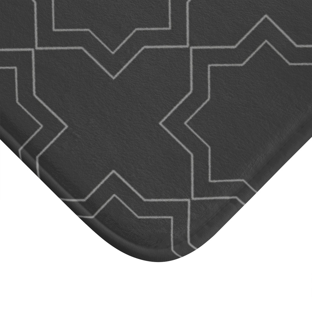 Bria Katherine Black Decorative Print Bath Mat