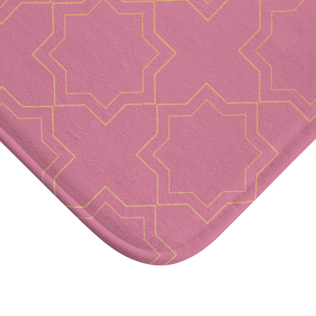 Bria Katherine Decorative Fuchsia Bath Mat