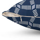 Bria Katherine  Square  Decorative Navy Blue and white Print Pillow