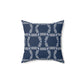Bria Katherine  Square  Decorative Navy Blue and white Print Pillow