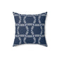 Bria Katherine  Square  Decorative Navy Blue and white Print Pillow