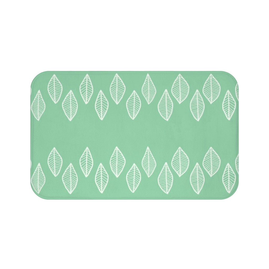 Bra Katherine Mint Green Leaf Print Bath Mat