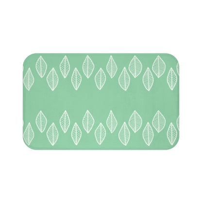 Bra Katherine Mint Green Leaf Print Bath Mat