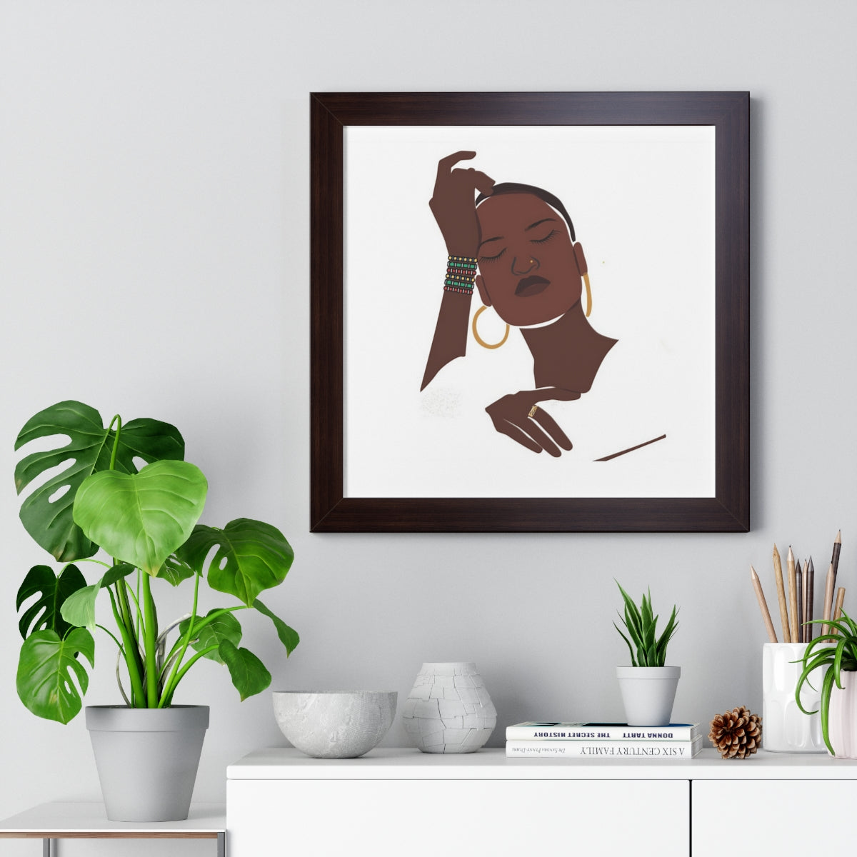 Bria Katherine Black Woman Print Framed Horizontal Poster