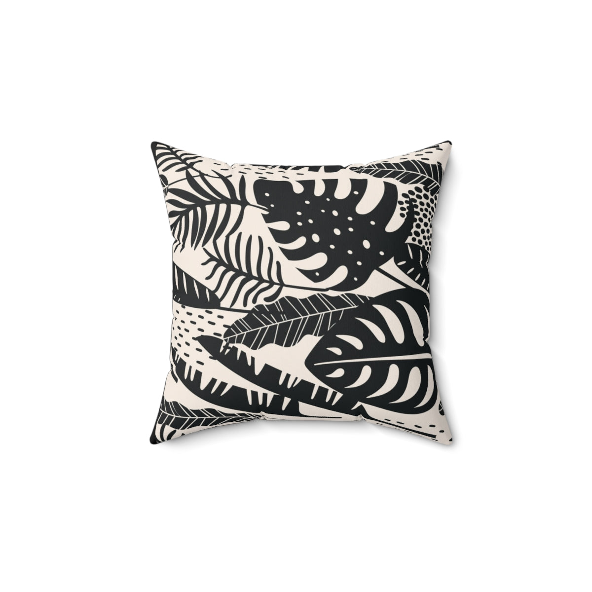 Bria Katherine Decorative Black & Tan Leaf Print Pillow